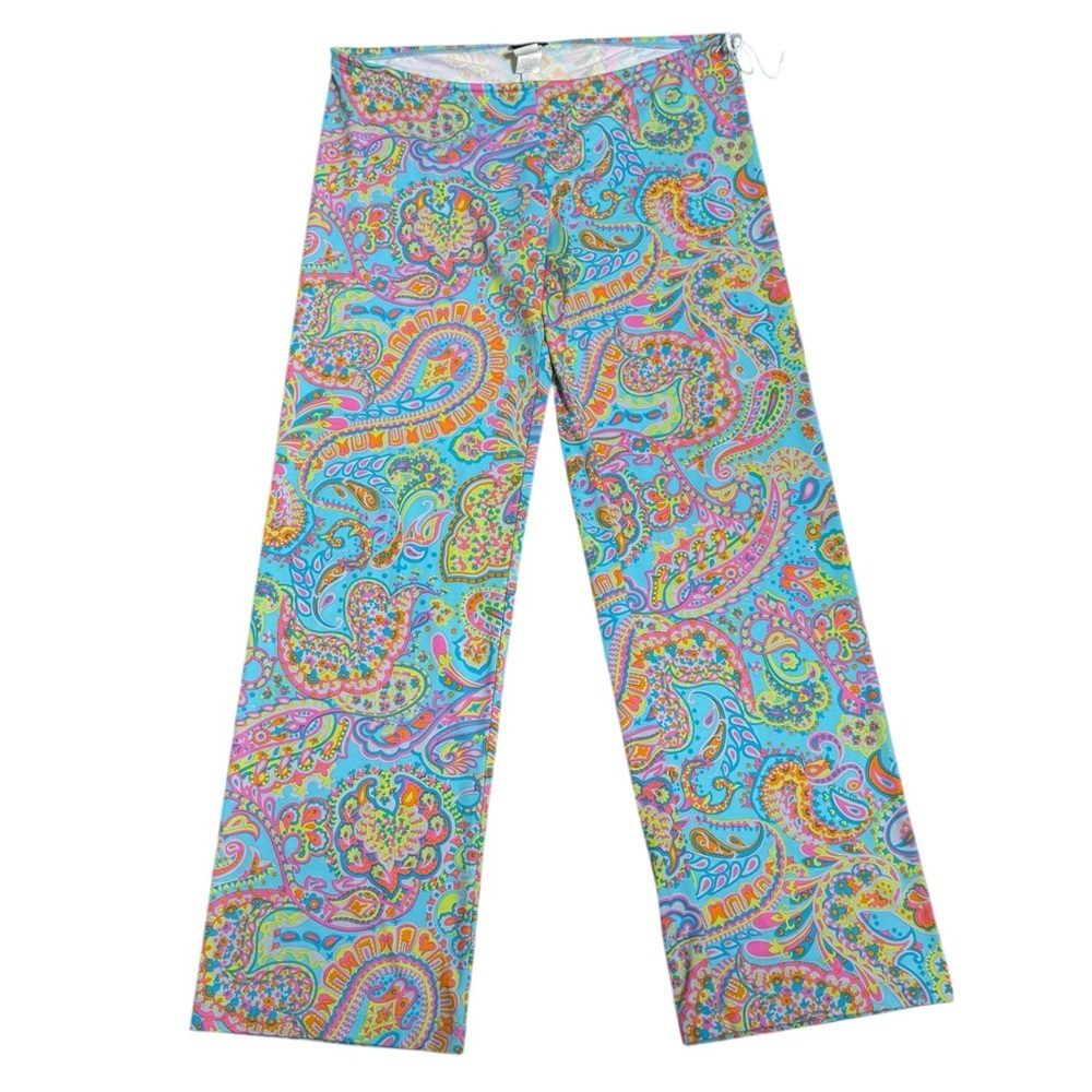 Vintage 90’s Ralph Lauren Low Rise Blue Multi Paisley Lounge Pants Size Large